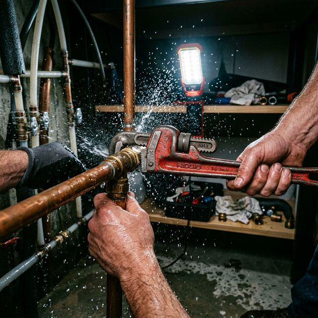 Plumber Fixing Urgent Leak